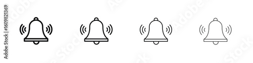 Bell ring icon in modern stroke line style. Vector 10 eps