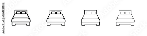 Bed icon in modern stroke line style. Vector 10 eps
