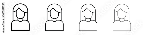 Woman icon in modern stroke line style. Vector 10 eps