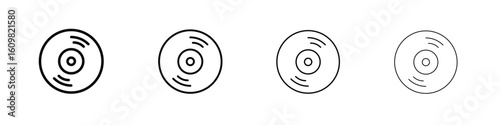 Vinyl icon in modern stroke line style. Vector 10 eps