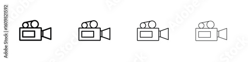 Video camera icon in modern stroke line style. Vector 10 eps