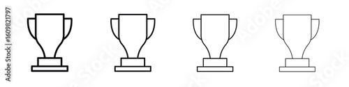 Trophy icon in modern stroke line style. Vector 10 eps