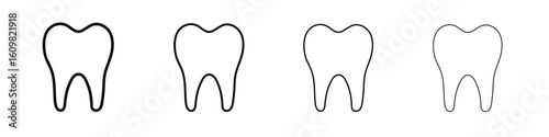 Tooth icon in modern stroke line style. Vector 10 eps