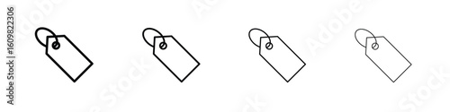 Tag icon in modern stroke line style. Vector 10 eps