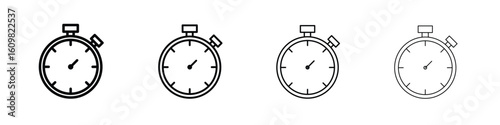 Stopwatch icon in modern stroke line style. Vector 10 eps