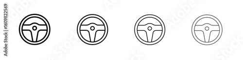 Steering wheel icon in modern stroke line style. Vector 10 eps