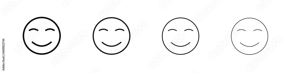 Fototapeta premium Smile icon in modern stroke line style. Vector 10 eps