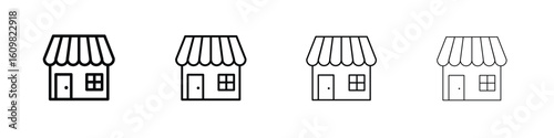 Shop icon in modern stroke line style. Vector 10 eps