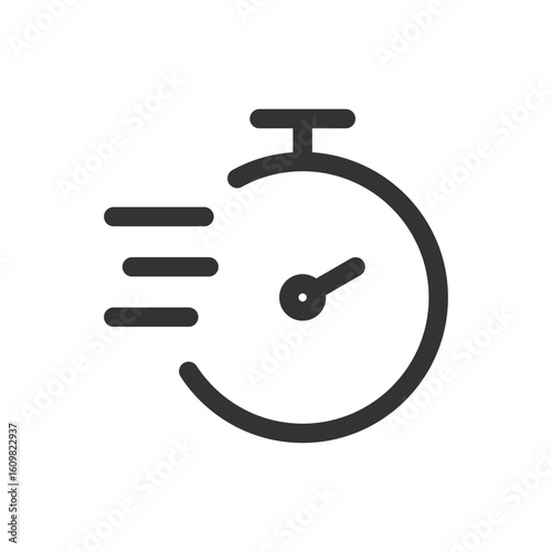 Clock countdown icon in line style. Time chronometer vector illustration on white isolated background. Clock business concept.