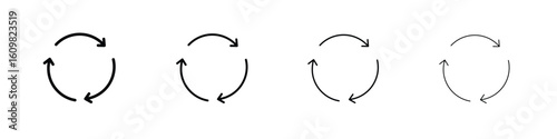 Recycle icon in modern stroke line style. Vector 10 eps