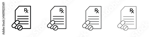 RX icon in modern stroke line style. Vector 10 eps