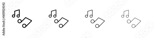 Music icon in modern stroke line style. Vector 10 eps