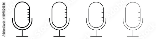 Microphone icon in modern stroke line style. Vector 10 eps