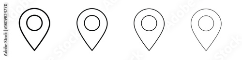 Map marker icon in modern stroke line style. Vector 10 eps