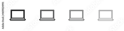 Laptop icon in modern stroke line style. Vector 10 eps