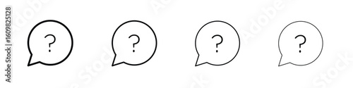 Interrogation icon in modern stroke line style. Vector 10 eps