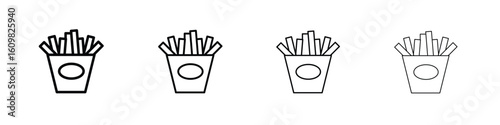 French-fries icon in modern stroke line style. Vector 10 eps