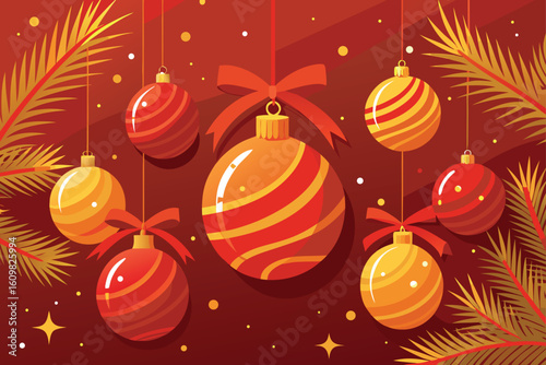 christmas background with baubles