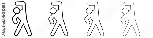 Fitness exercise icon in modern stroke line style. Vector 10 eps