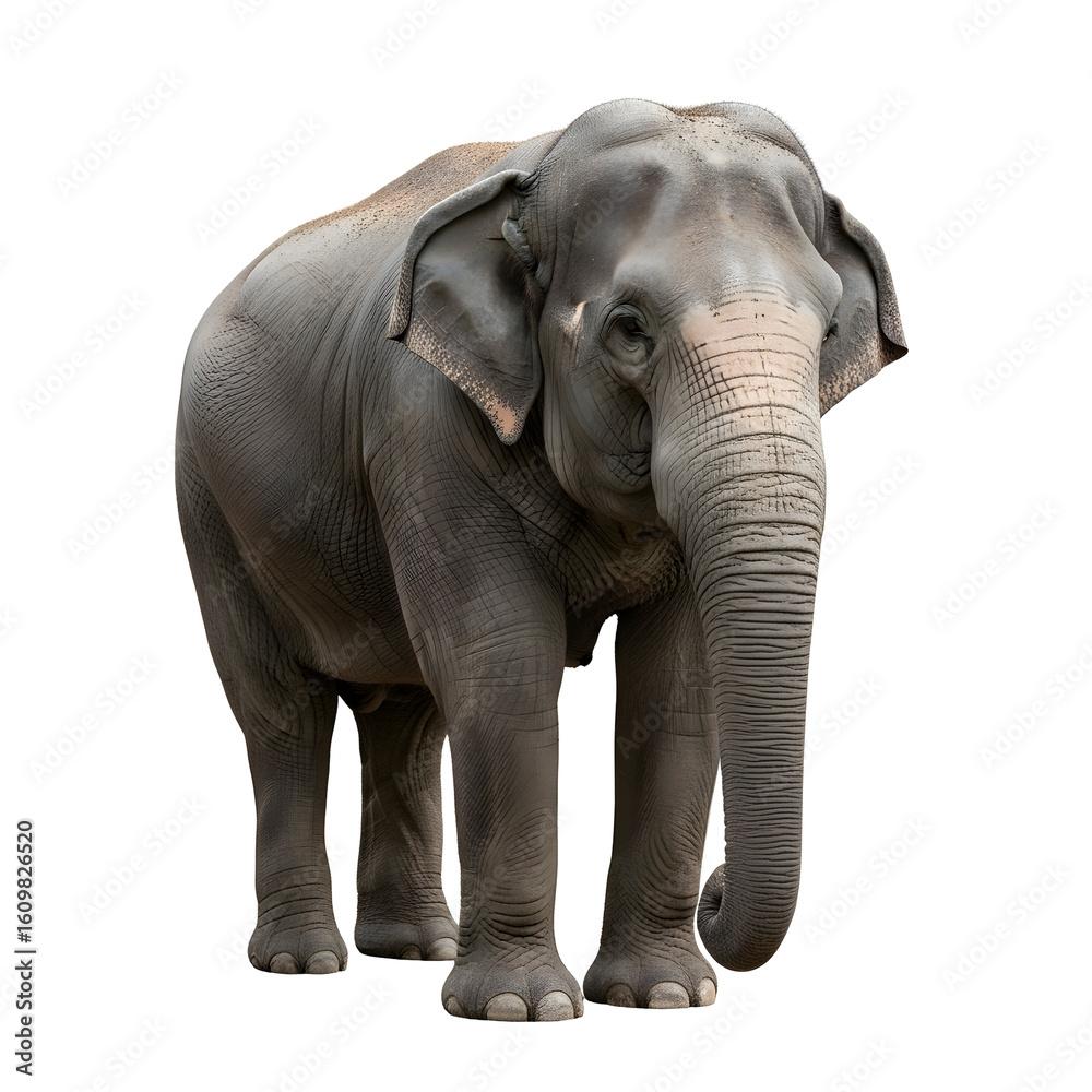 Fototapeta premium Majestic elephant isolated against black background
