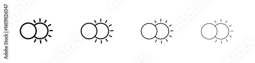 Eclipse icon in modern stroke line style. Vector 10 eps