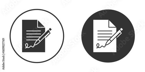 signature file icon Symbol, logo illustration. Vector graphics for web.