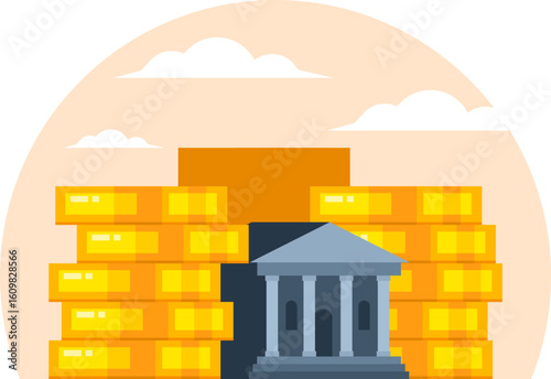 Bank, Money, and Finance Concept Illustration