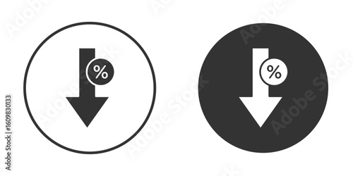 Percent down icon Symbol, logo illustration. Vector graphics for web.