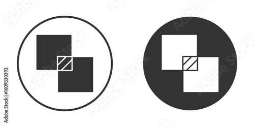 Object intersect icon Symbol, logo illustration. Vector graphics for web.