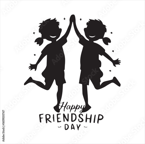Happy friendship day vector design silhouette
