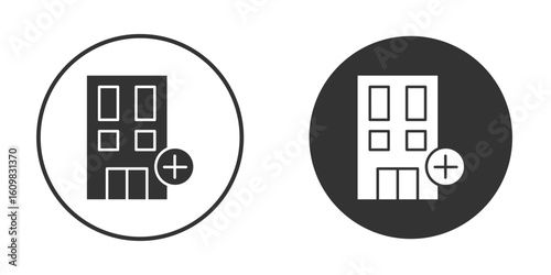 Hospital icon Symbol, logo illustration. Vector graphics for web.