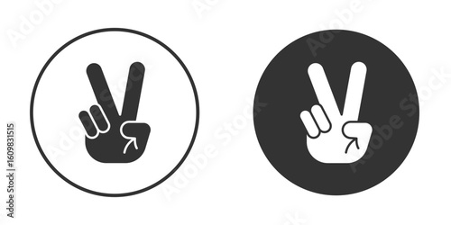 Hand peace icon Symbol, logo illustration. Vector graphics for web.