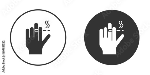Hand holding cigarette icon Symbol, logo illustration. Vector graphics for web.