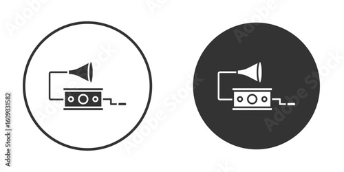 Gramophone icon Symbol, logo illustration. Vector graphics for web.