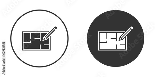 Floor plan icon Symbol, logo illustration. Vector graphics for web.