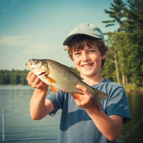 young man fishing