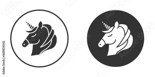 Alicorn icon Symbol, logo illustration. Vector graphics for web.