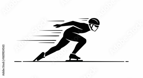 Speed Skating Icon – Minimal Flat Vector Skater
