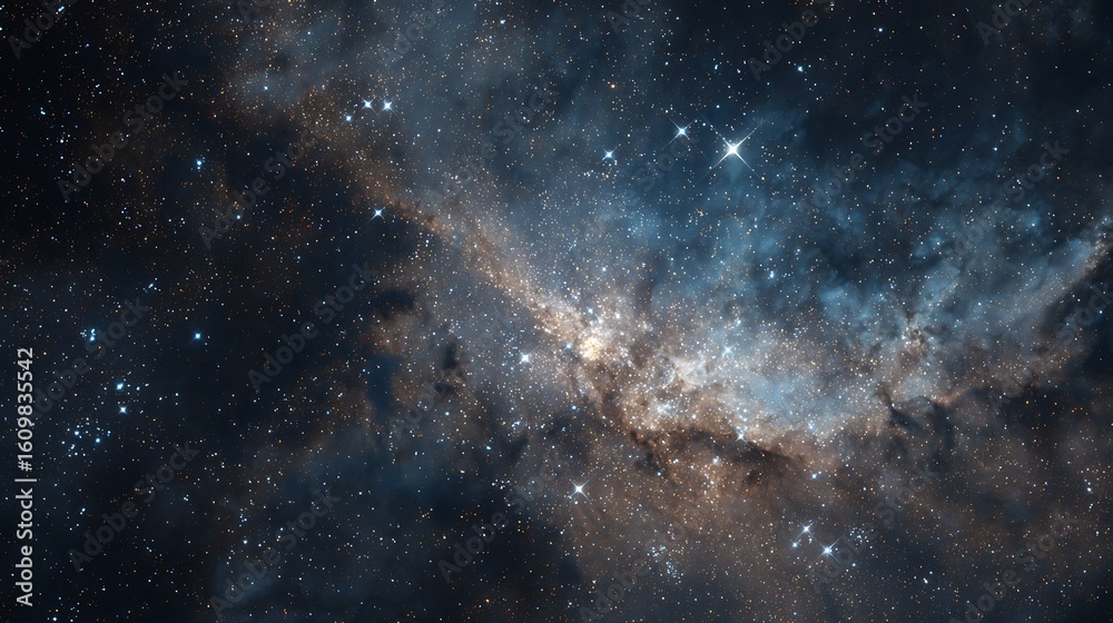 Naklejka premium Cosmic Galaxy Background with Stars and Nebula