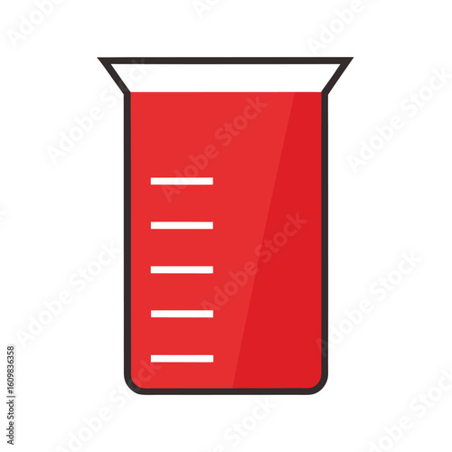 vector beaker with measuring lines clean