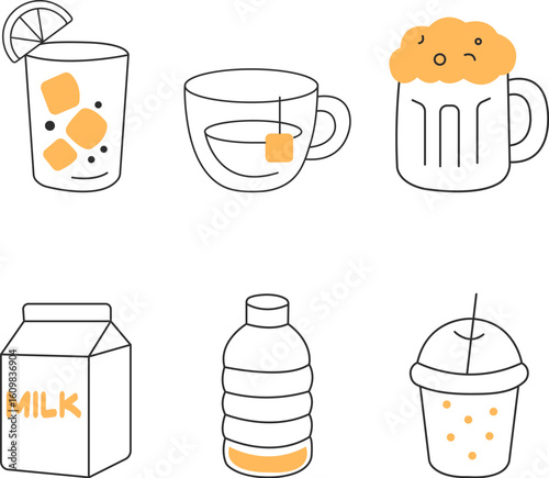 Minimalist Beverage Icon Set