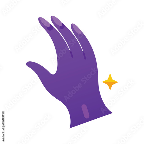 purple witch glove with fingernail detail