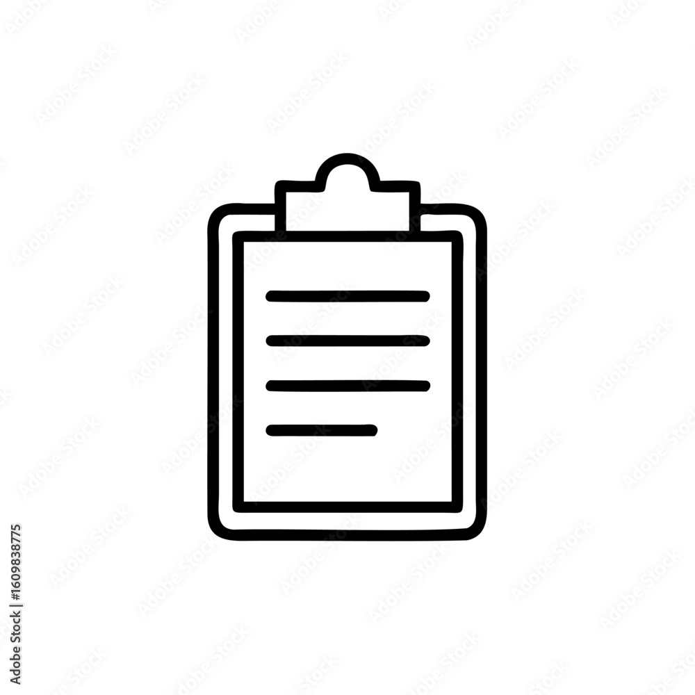 Outline icon a clipboard with lines text document paper Outline icon a clipboard with lines text document paper