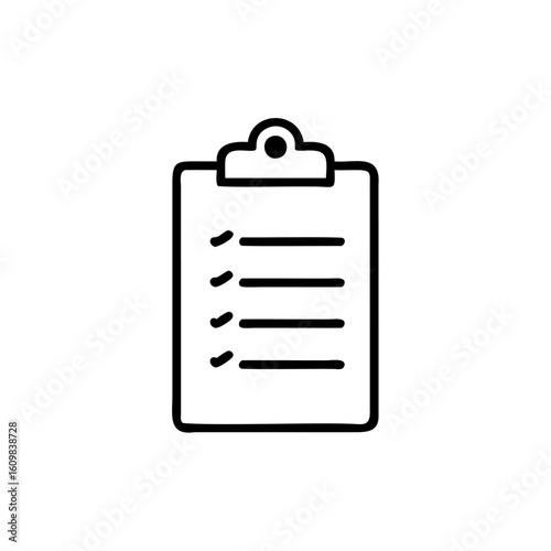Outline icon a clipboard with horizontal lines checkmarks checklist list