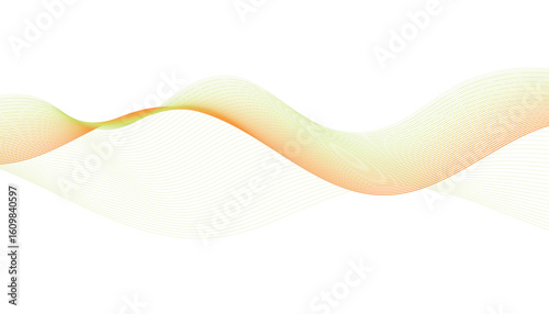 Abstract Orange and Green Wave Lines Background