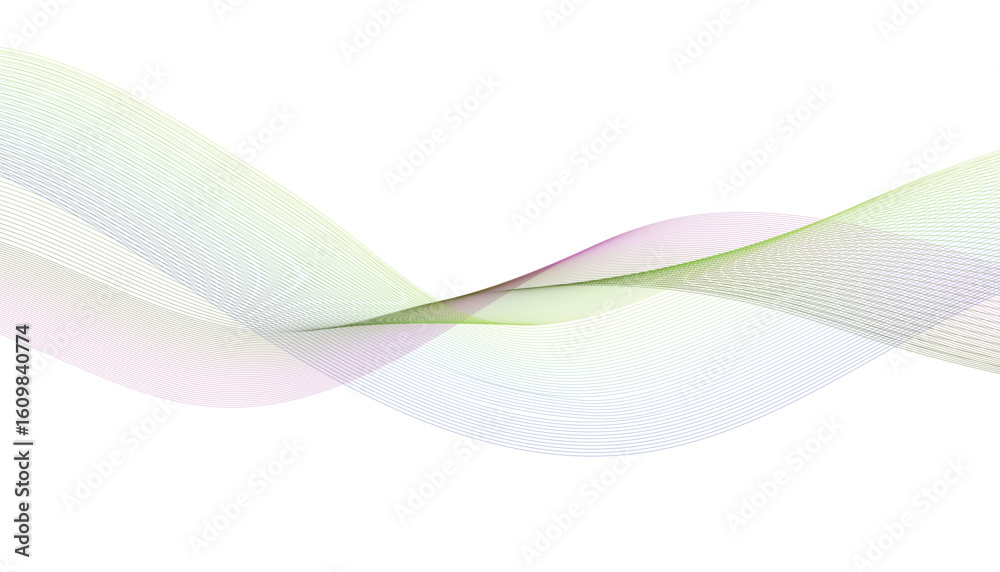 Fototapeta premium Colorful Abstract Wave Lines on White Background
