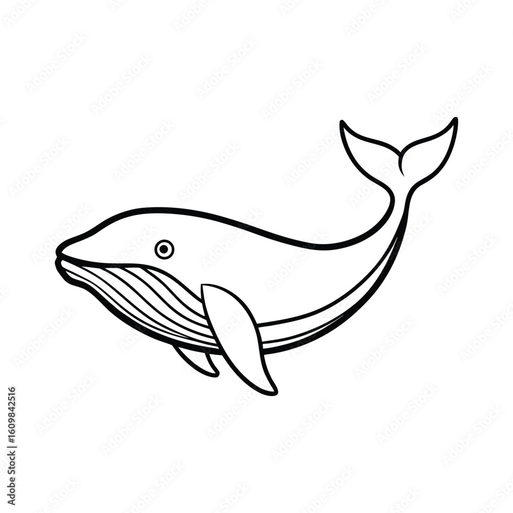Fototapeta premium A whale line art vector illustration
