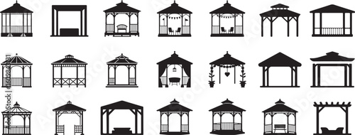 Various gazebos and pergolas outdoor structure pavilion