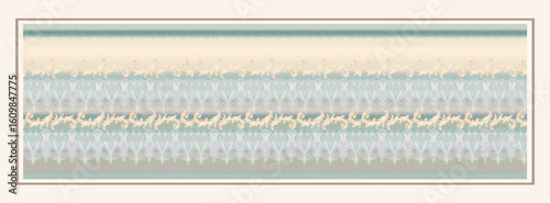 digital silk scarf design with seamless textile pattern