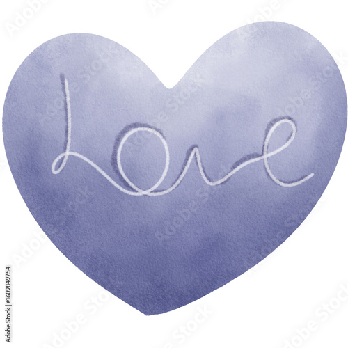 Purple heart with lobe sentence inside 